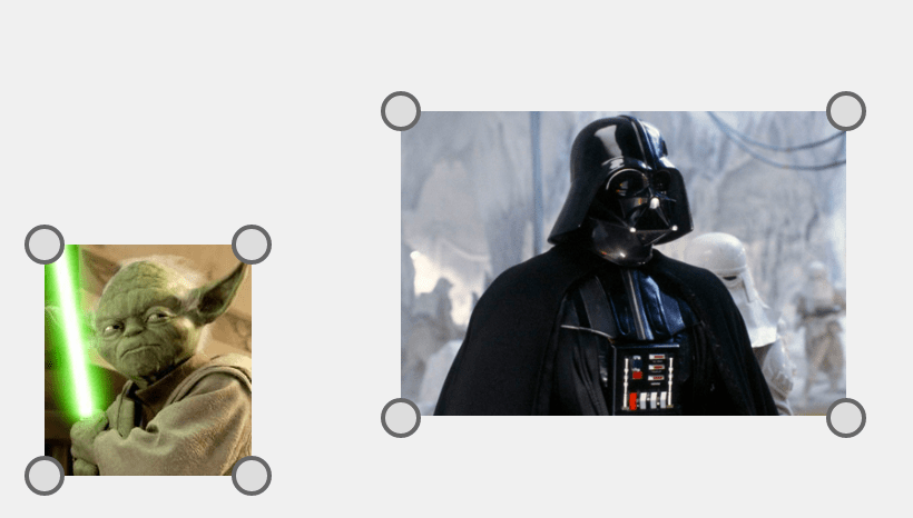 A Konva Transformer around a selected image